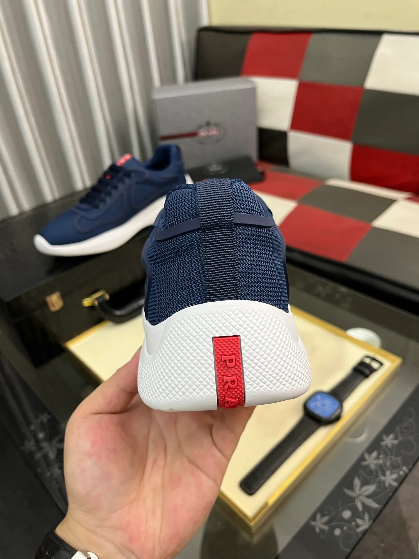 Men's shoes 💰400⌚️⌚️【PRADA】Prada casual shoes, originally developed 1:1, made of high-mercerized cowhide with imported cowhide, silk sheepskin lining, rubber outsole, comfortable and soft on the foot, size: 38-444️⃣Colors available